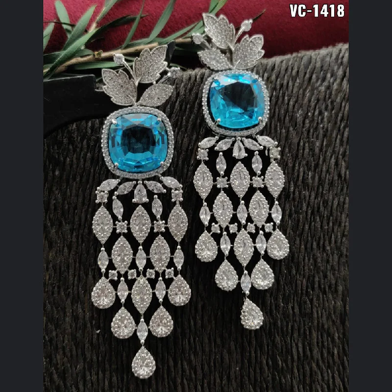 Holiday Jewelry Sale – Perfect Gifts At The Best Prices Vivah Creation Silver Plated AD Stone Dangler Earrings Holiday Jewelry Sale – Perfect Gifts At The Best Prices Vivah Creation Silver Plated AD Stone Dangler Earrings