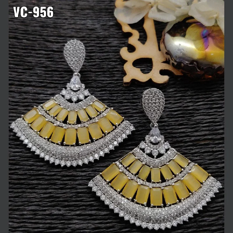 Special Deals On Handcrafted And Designer Jewelry Vivah Creation Silver Plated AD Stone Dangler Earrings Special Deals On Handcrafted And Designer Jewelry Vivah Creation Silver Plated AD Stone Dangler Earrings