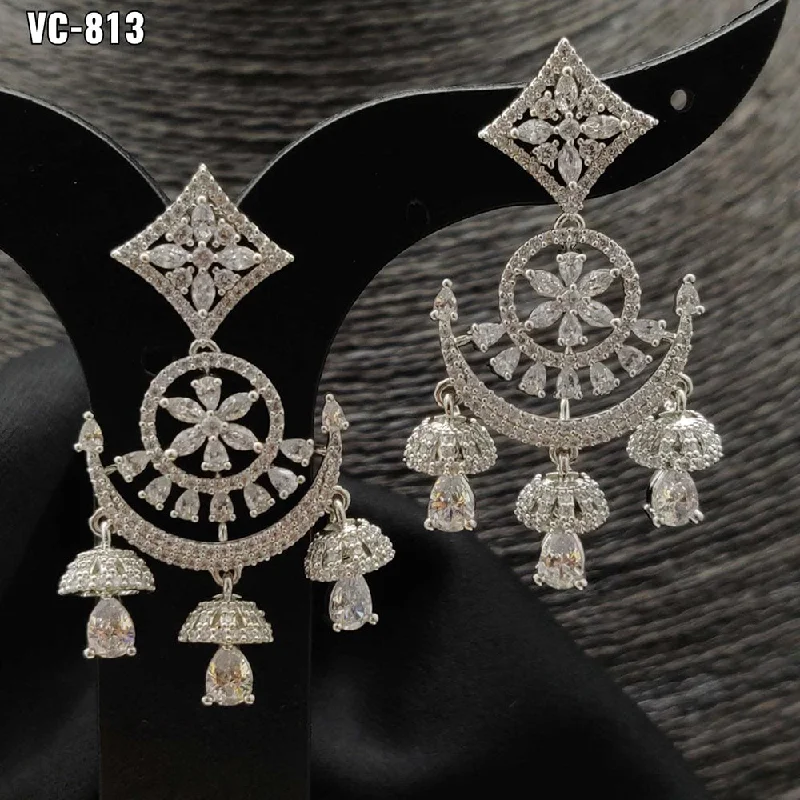 Shop Trending Jewelry With Exclusive Savings Vivah Creation Silver Plated AD Stone Dangler Earrings Shop Trending Jewelry With Exclusive Savings Vivah Creation Silver Plated AD Stone Dangler Earrings