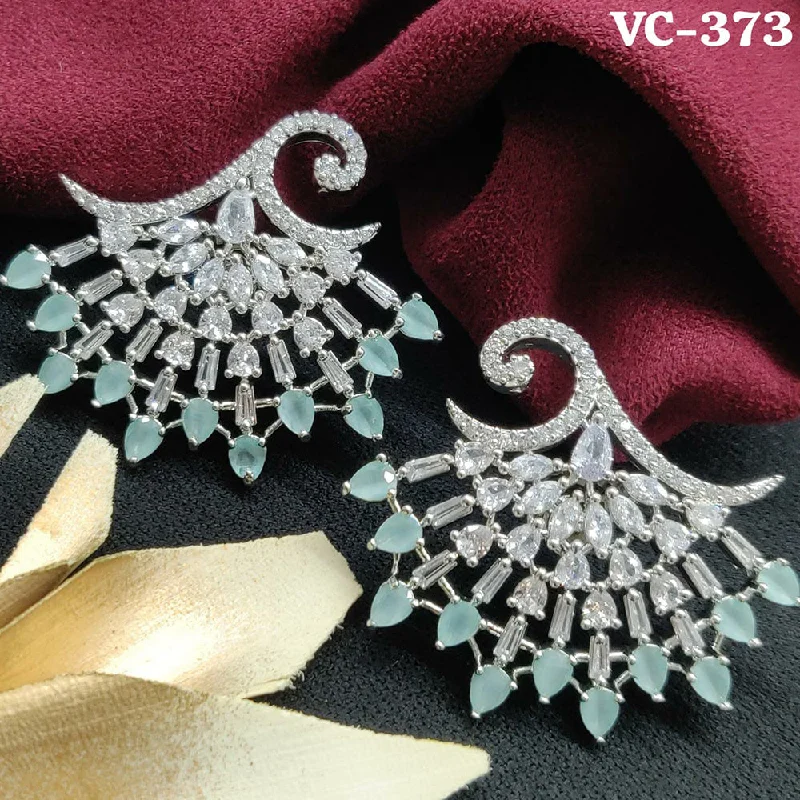 The Jewelry Sale You've Been Waiting For Is Here Vivah Creation Silver Plated AD Stone Dangler Earrings The Jewelry Sale You've Been Waiting For Is Here Vivah Creation Silver Plated AD Stone Dangler Earrings