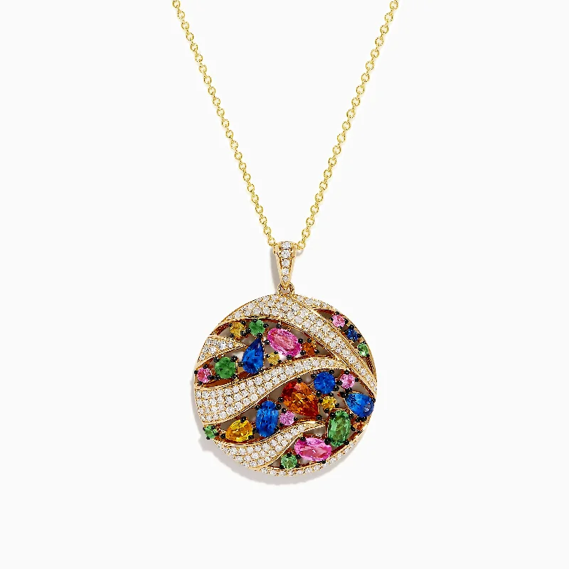 Limited-Time Jewelry Sale – Don't Miss Out On Dazzling Discounts Watercolors 14K Yellow Gold Multi Color Sapphire and Diamond Pendant Limited-Time Jewelry Sale – Don't Miss Out On Dazzling Discounts Watercolors 14K Yellow Gold Multi Color Sapphire and Diamond Pendant