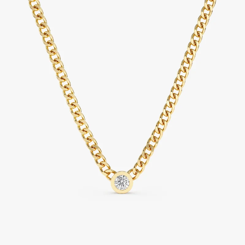 Big Discounts On Elegant Jewelry Collections White Diamond Cuban Chain Necklace, Salma