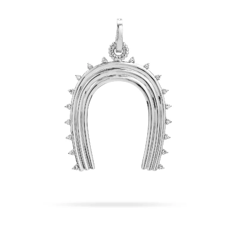 Make Your Outfit Shine With Discounted Jewelry XL Groovy Diamond Horseshoe Hinged Charm in Sterling Silver Make Your Outfit Shine With Discounted Jewelry XL Groovy Diamond Horseshoe Hinged Charm in Sterling Silver