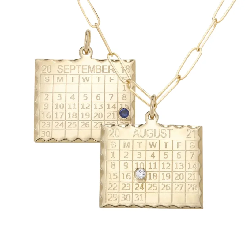 Dazzle In Elegance With Our Biggest Jewelry Sale 10K Gold "1960s Calendar" Double Sided Customizable Pendant Dazzle In Elegance With Our Biggest Jewelry Sale 10K Gold "1960s Calendar" Double Sided Customizable Pendant