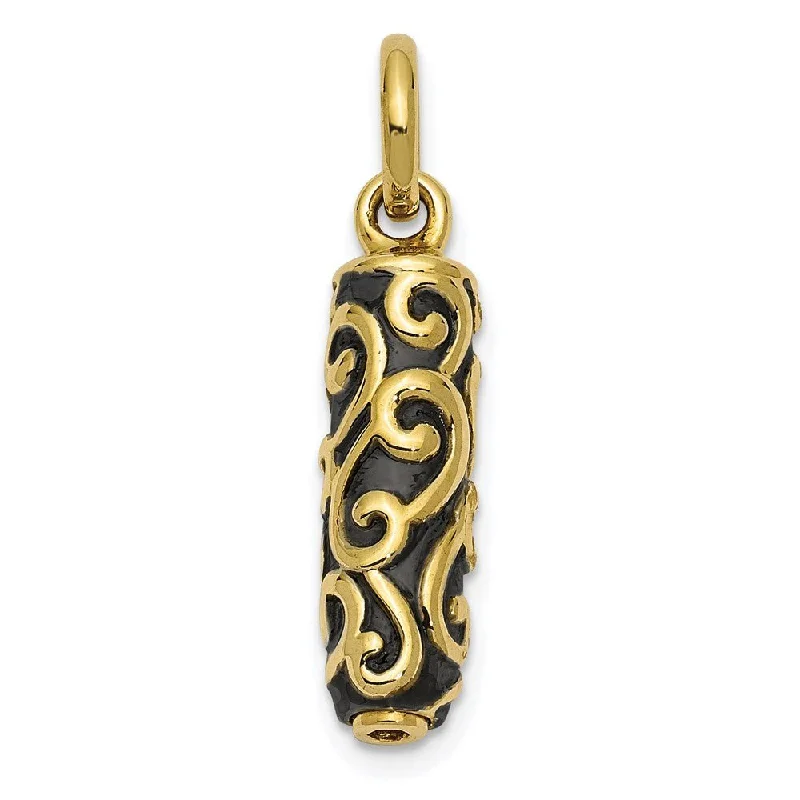 The Perfect Accessory For Less – Jewelry Sale Live 10k or 14k Yellow Gold Antiqued Scroll Cylinder Ash Holder Pendant The Perfect Accessory For Less – Jewelry Sale Live 10k or 14k Yellow Gold Antiqued Scroll Cylinder Ash Holder Pendant