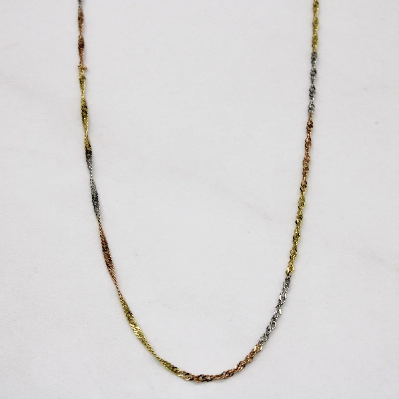 Affordable Gold-Plated Jewelry For Modern Fashion 10k Tri Tone Gold Rope Chain | 18" | Affordable Gold-Plated Jewelry For Modern Fashion 10k Tri Tone Gold Rope Chain | 18" |