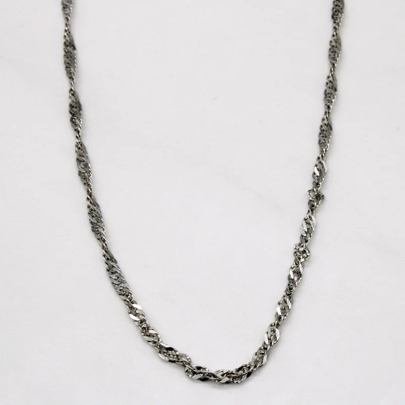 Elegant Rose Gold Jewelry For A Stylish Touch 10k White Gold Singapore Chain | 25" | Elegant Rose Gold Jewelry For A Stylish Touch 10k White Gold Singapore Chain | 25" |