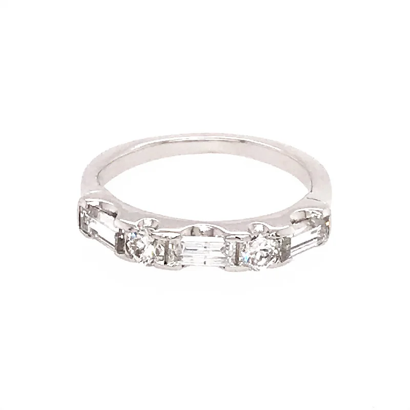 Timeless Elegance At Unbelievable Discounts 14k Gold Round and Baguette Diamonds Band Ring Size 5 Timeless Elegance At Unbelievable Discounts 14k Gold Round and Baguette Diamonds Band Ring Size 5
