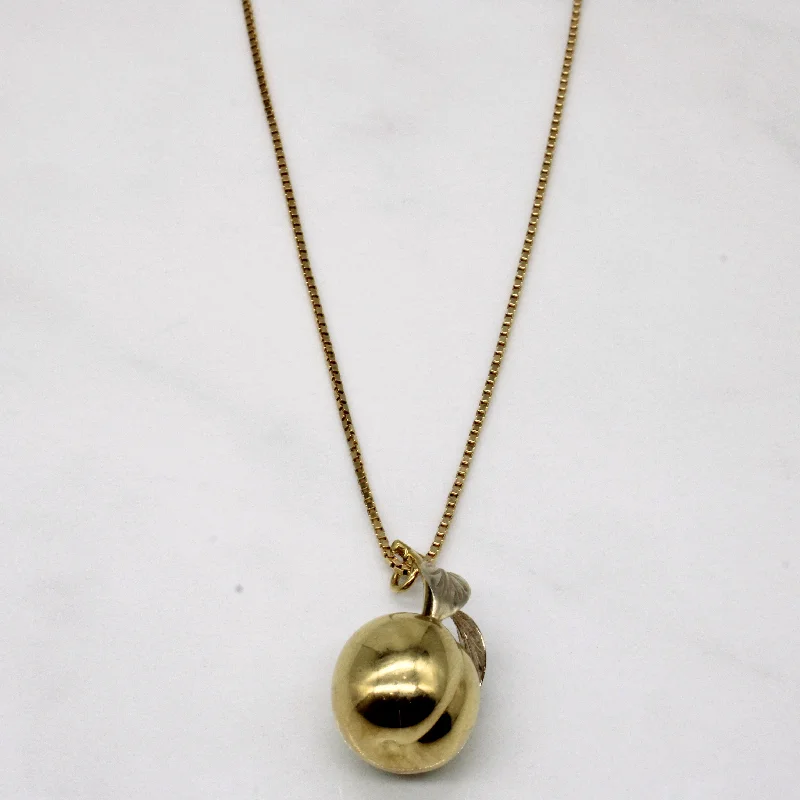 Stunning Statement Jewelry, Unbeatable Discounts 14k Two Tone Gold Apple Pendant & Necklace | 20" | Stunning Statement Jewelry, Unbeatable Discounts 14k Two Tone Gold Apple Pendant & Necklace | 20" |