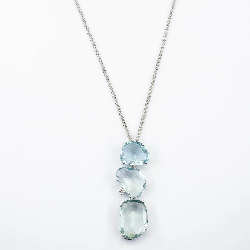 Once-A-Year Jewelry Deals – Shop Before They’Re Gone 14k White Gold Organic Aquamarine Necklace |7.95ctw |18"