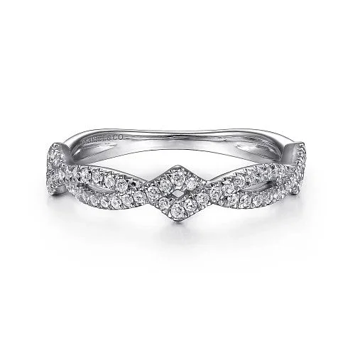 Shop Dazzling Rings, Earrings, And More At Special Discounts 14K White Gold Twisted Diamond Stackable Ring Shop Dazzling Rings, Earrings, And More At Special Discounts 14K White Gold Twisted Diamond Stackable Ring