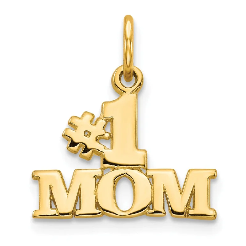 Timeless Elegance At Unbelievable Discounts 14k Yellow Gold #1 Mom Charm or Pendant, 15mm Timeless Elegance At Unbelievable Discounts 14k Yellow Gold #1 Mom Charm or Pendant, 15mm