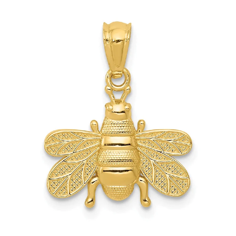 Premium Diamond Jewelry At Once-In-A-Lifetime Discounts 14k Yellow Gold 15mm Textured Bee Pendant Premium Diamond Jewelry At Once-In-A-Lifetime Discounts 14k Yellow Gold 15mm Textured Bee Pendant