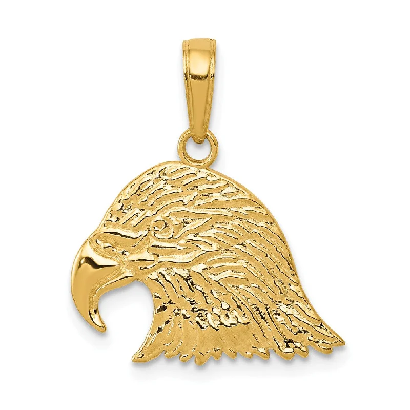 Affordable Elegance – Premium Jewelry At Special Prices 14k Yellow Gold 15mm Textured Eagle Head Pendant Affordable Elegance – Premium Jewelry At Special Prices 14k Yellow Gold 15mm Textured Eagle Head Pendant