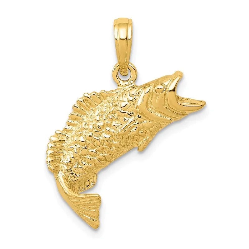 Shop Signature Jewelry Styles At Exclusive Prices 14k Yellow Gold Bass Fish Pendant, 19mm (3/4 Inch) Shop Signature Jewelry Styles At Exclusive Prices 14k Yellow Gold Bass Fish Pendant, 19mm (3/4 Inch)