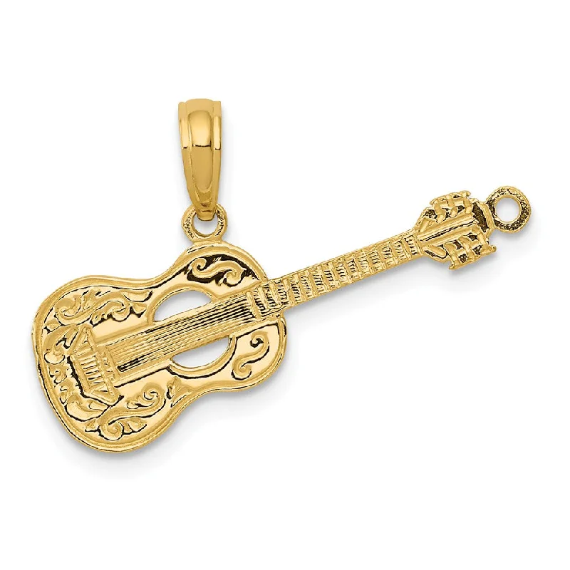 Huge Savings On Premium Jewelry Styles 14k Yellow Gold Classical Guitar Pendant
