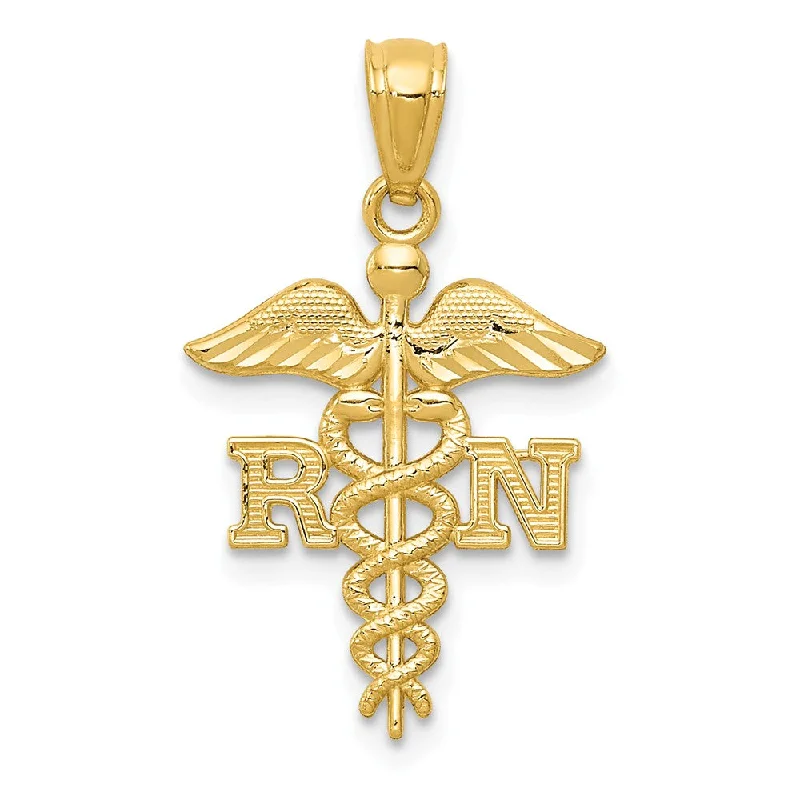 Exclusive Online Jewelry Sale – Don't Wait 14k Yellow Gold D/C 2D RN Nurse Pendant, 15 x 25mm (9/16 x 1 Inch) Exclusive Online Jewelry Sale – Don't Wait 14k Yellow Gold D/C 2D RN Nurse Pendant, 15 x 25mm (9/16 x 1 Inch)