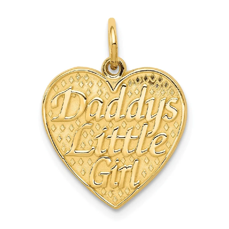 The Perfect Jewelry Piece At The Perfect Price 14k Yellow Gold Daddy's Little Girl Heart Charm or Pendant, 15mm The Perfect Jewelry Piece At The Perfect Price 14k Yellow Gold Daddy's Little Girl Heart Charm or Pendant, 15mm