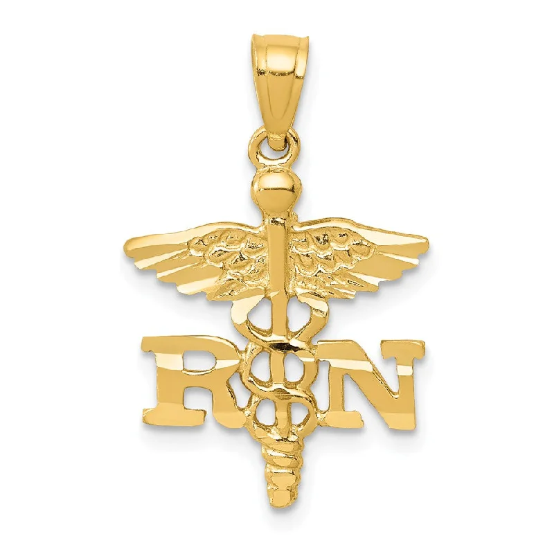 Buy More, Save More – Special Jewelry Discounts 14k Yellow Gold Diamond-Cut RN Nurse Pendant, 15 x22mm (9/16 x 7/8 In) Buy More, Save More – Special Jewelry Discounts 14k Yellow Gold Diamond-Cut RN Nurse Pendant, 15 x22mm (9/16 x 7/8 In)