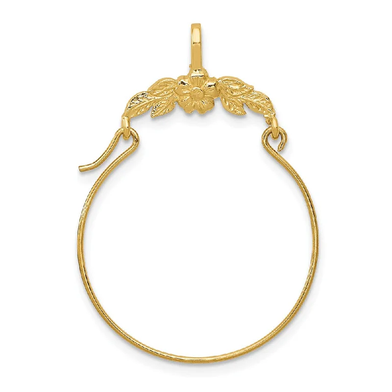 The Ultimate Jewelry Sale – Shop Premium Styles 14k Yellow Gold Floral Charm Holder Pendant, 23mm (7/8 inch) The Ultimate Jewelry Sale – Shop Premium Styles 14k Yellow Gold Floral Charm Holder Pendant, 23mm (7/8 inch)