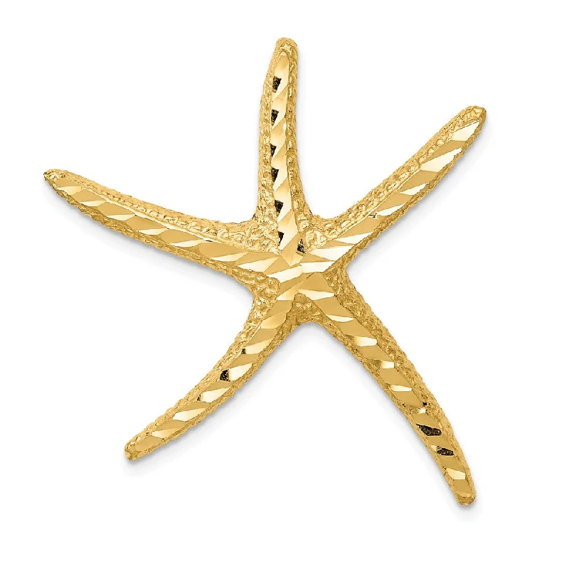 Get Ready To Sparkle – Special Jewelry Discounts 14k Yellow Gold LG D/C Pencil Starfish Slide Pendant, 32mm (1 1/4 In.) Get Ready To Sparkle – Special Jewelry Discounts 14k Yellow Gold LG D/C Pencil Starfish Slide Pendant, 32mm (1 1/4 In.)