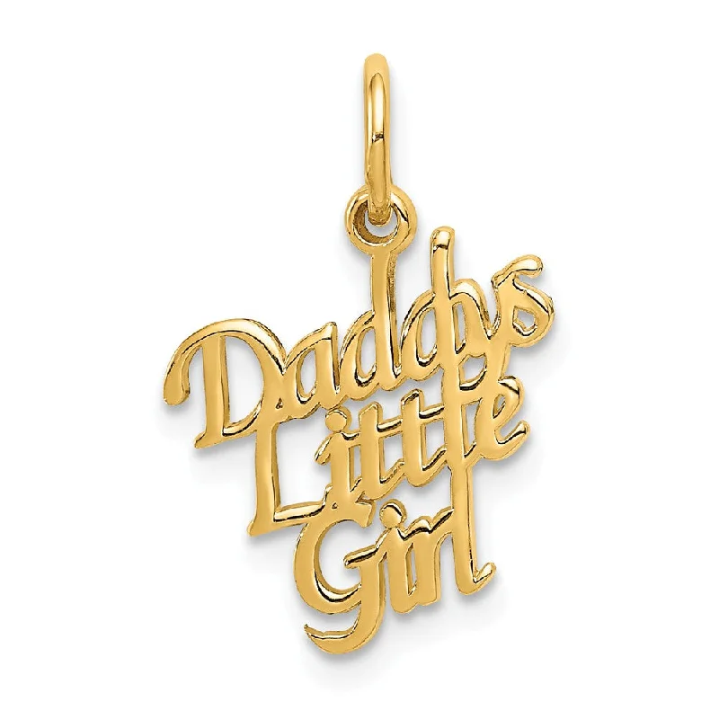 Classic And Modern Jewelry Styles On Sale 14k Yellow Gold Polished Daddy's Little Girl Charm or Pendant, 13mm Classic And Modern Jewelry Styles On Sale 14k Yellow Gold Polished Daddy's Little Girl Charm or Pendant, 13mm