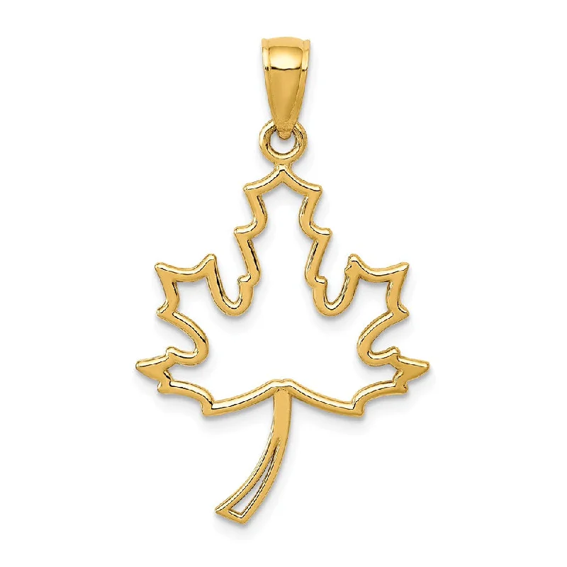 Must-Have Jewelry At Irresistible Discounts 14k Yellow Gold Polished Maple Leaf Silhouette Pendant Must-Have Jewelry At Irresistible Discounts 14k Yellow Gold Polished Maple Leaf Silhouette Pendant