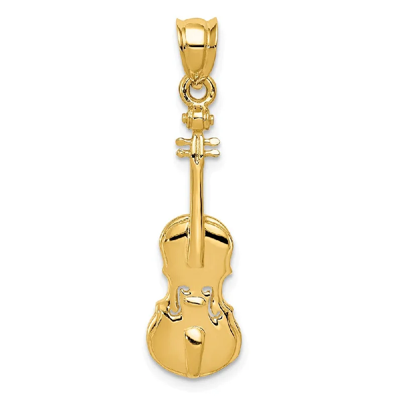 Elegant Necklaces And Bracelets At Limited-Time Offers 14k Yellow Gold Polished Violin Pendant Elegant Necklaces And Bracelets At Limited-Time Offers 14k Yellow Gold Polished Violin Pendant