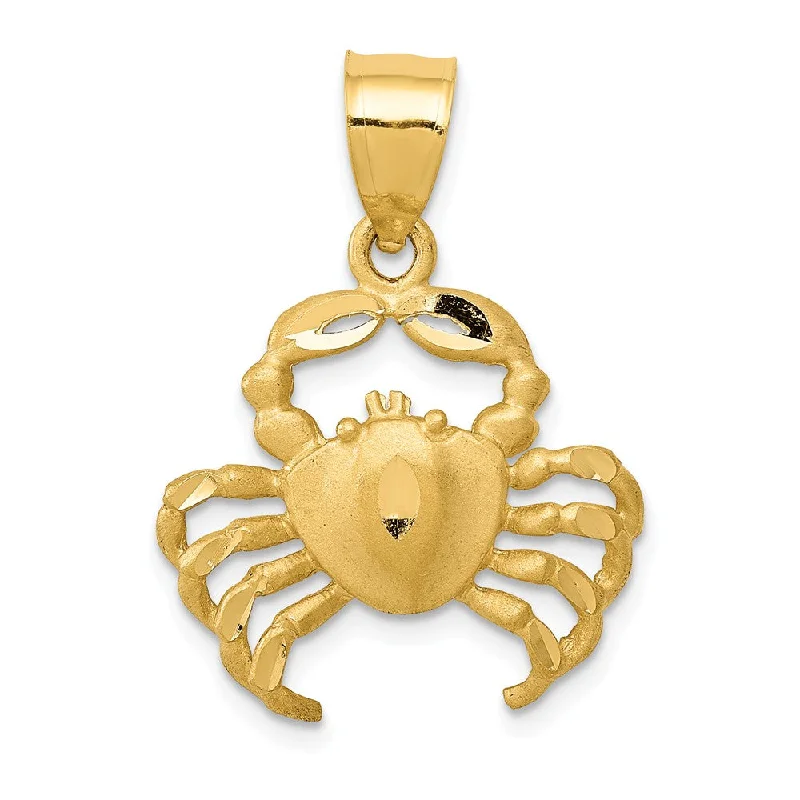Flash Jewelry Sale – Get Stunning Pieces At Low Prices 14k Yellow Gold Satin & Diamond-Cut Crab Pendant, 19mm (3/4 Inch) Flash Jewelry Sale – Get Stunning Pieces At Low Prices 14k Yellow Gold Satin & Diamond-Cut Crab Pendant, 19mm (3/4 Inch)