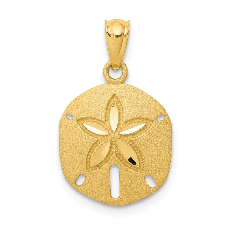 Flash Sale On Elegant Jewelry – Don't Miss Out 14k Yellow Gold Satin & Diamond-Cut Sand Dollar Pendant Flash Sale On Elegant Jewelry – Don't Miss Out 14k Yellow Gold Satin & Diamond-Cut Sand Dollar Pendant