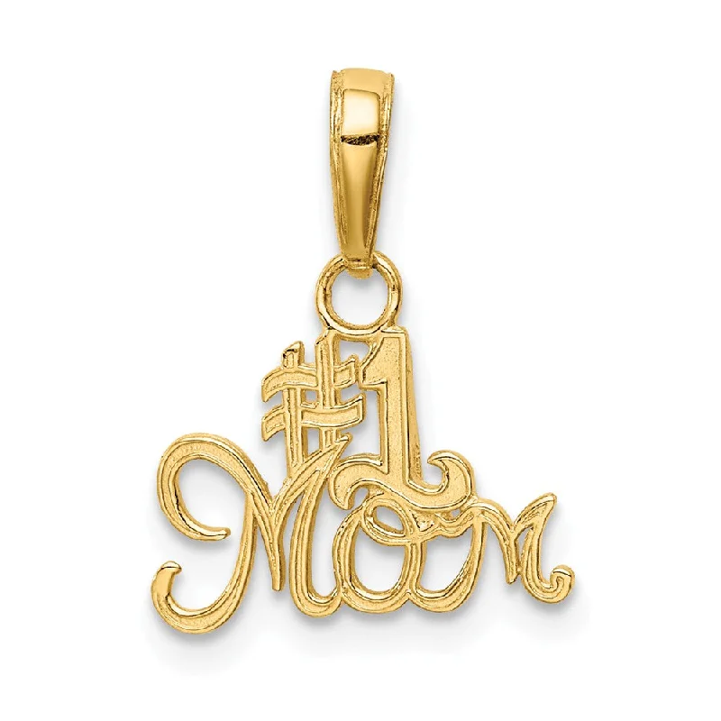 Jewelry Deals That Outshine The Rest 14k Yellow Gold Script #1 Mom Charm or Pendant, 15mm Jewelry Deals That Outshine The Rest 14k Yellow Gold Script #1 Mom Charm or Pendant, 15mm