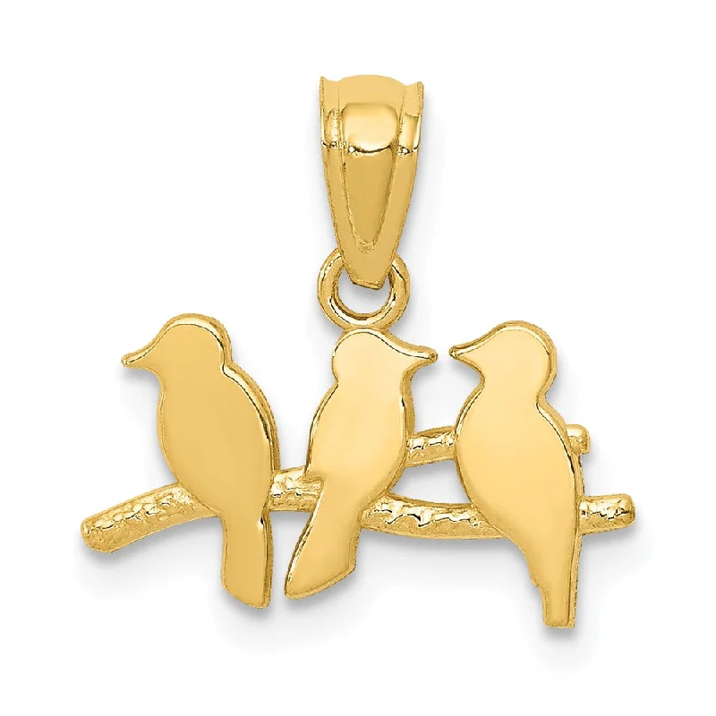 Stunning Statement Jewelry, Unbeatable Discounts 14k Yellow Gold Small Flock of Birds Pendant, 15mm (9/16 inch) Stunning Statement Jewelry, Unbeatable Discounts 14k Yellow Gold Small Flock of Birds Pendant, 15mm (9/16 inch)