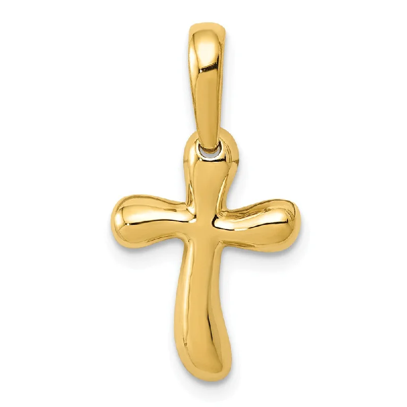 Timeless Elegance Now At Special Discounts 14k Yellow Gold Small Polished Freeform Cross Pendant Timeless Elegance Now At Special Discounts 14k Yellow Gold Small Polished Freeform Cross Pendant