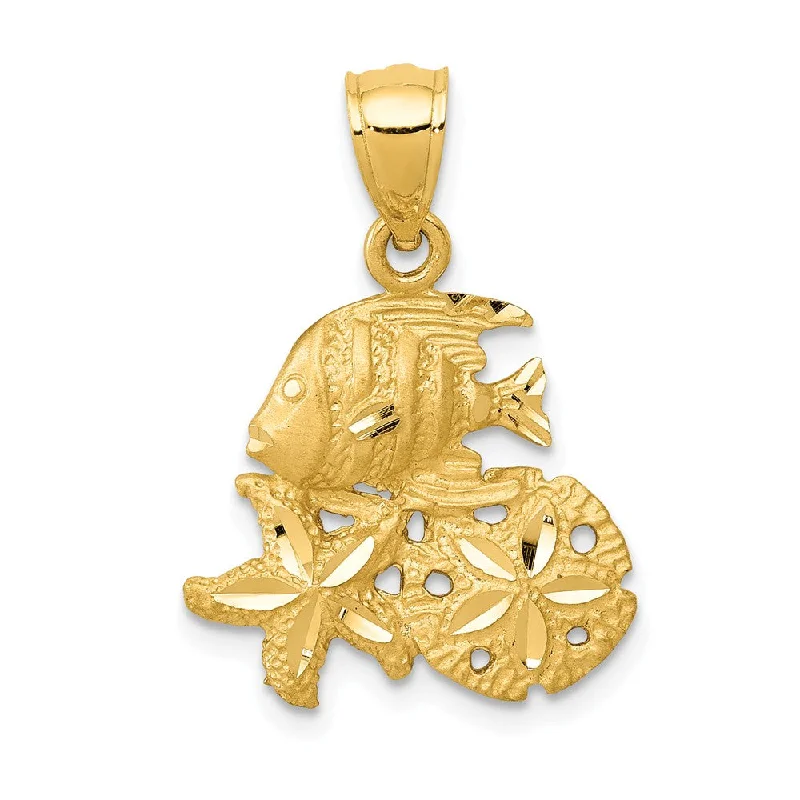 Handcrafted Beauty At Affordable Prices 14k Yellow Gold Small Satin & Diamond-Cut Sea Life Pendant, 16 x 23mm Handcrafted Beauty At Affordable Prices 14k Yellow Gold Small Satin & Diamond-Cut Sea Life Pendant, 16 x 23mm