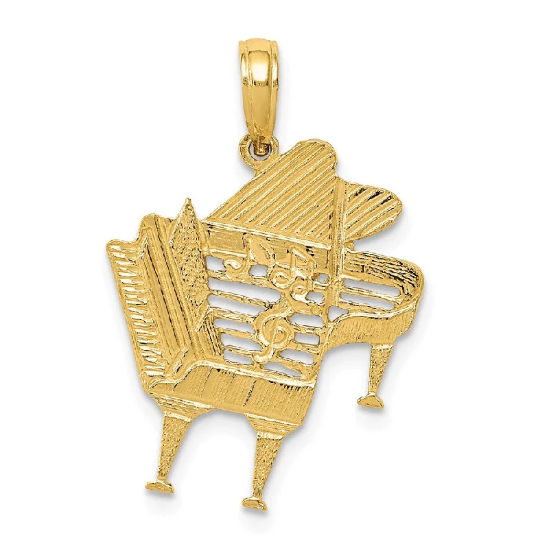 Jewelry Clearance Event – Stock Up Before It's Over 14k Yellow Gold Textured Baby Grand Piano Pendant Jewelry Clearance Event – Stock Up Before It's Over 14k Yellow Gold Textured Baby Grand Piano Pendant