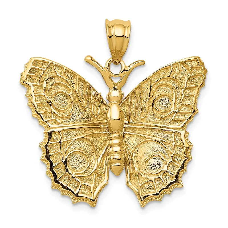 Best Jewelry Deals – Shop Premium Pieces At Great Prices 14k Yellow Gold Textured Butterfly Pendant, 28mm (1 1/8 inch) Best Jewelry Deals – Shop Premium Pieces At Great Prices 14k Yellow Gold Textured Butterfly Pendant, 28mm (1 1/8 inch)