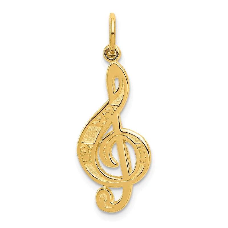 Must-Have Jewelry At Unbelievable Discounts 14k Yellow Gold Treble Clef with Music Notes Pendant Must-Have Jewelry At Unbelievable Discounts 14k Yellow Gold Treble Clef with Music Notes Pendant