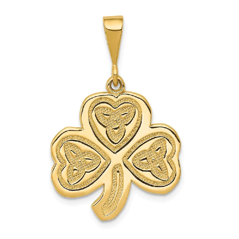 Grab Stylish Jewelry Before The Sale Ends 14k Yellow Gold Trinity Clover Pendant, 20mm (3/4 inch) Grab Stylish Jewelry Before The Sale Ends 14k Yellow Gold Trinity Clover Pendant, 20mm (3/4 inch)