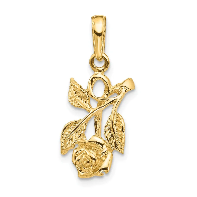 Stunning Jewelry Pieces At The Lowest Prices Ever 14k Yellow Gold Vined Rose Pendant Stunning Jewelry Pieces At The Lowest Prices Ever 14k Yellow Gold Vined Rose Pendant