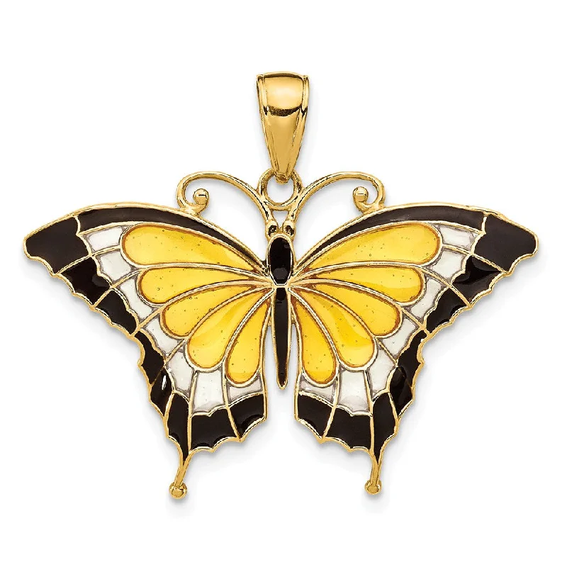 Your Perfect Accessory Now At The Best Price 14k Yellow Gold & Yellow Translucent Acrylic Butterfly Pendant, 30mm Your Perfect Accessory Now At The Best Price 14k Yellow Gold & Yellow Translucent Acrylic Butterfly Pendant, 30mm