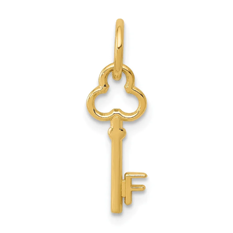 Limited-Time Jewelry Sale – Don't Miss These Deals 14KT Yellow Gold 19X4MM Key Initial Pendant; Initial F. Chain not Included Limited-Time Jewelry Sale – Don't Miss These Deals 14KT Yellow Gold 19X4MM Key Initial Pendant; Initial F. Chain not Included