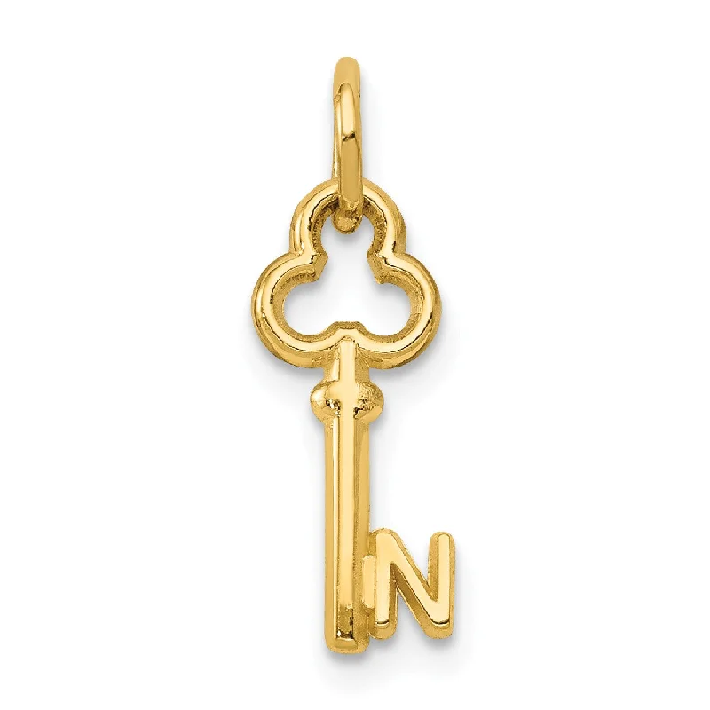 Shop Fine Jewelry With Exclusive Savings 14KT Yellow Gold 19X4MM Key Initial Pendant; Initial N. Chain not Included Shop Fine Jewelry With Exclusive Savings 14KT Yellow Gold 19X4MM Key Initial Pendant; Initial N. Chain not Included