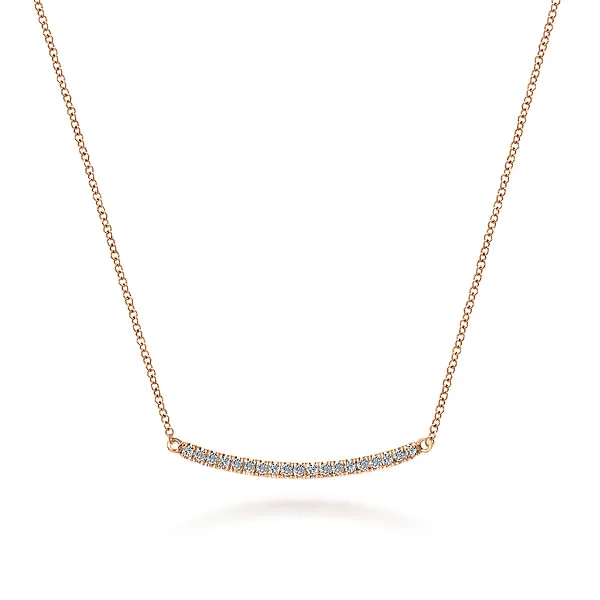 Exclusive Jewelry Sale Event – Shop Now 18 inch 14K Rose Gold Diamond Pave Curved Bar Necklace Exclusive Jewelry Sale Event – Shop Now 18 inch 14K Rose Gold Diamond Pave Curved Bar Necklace