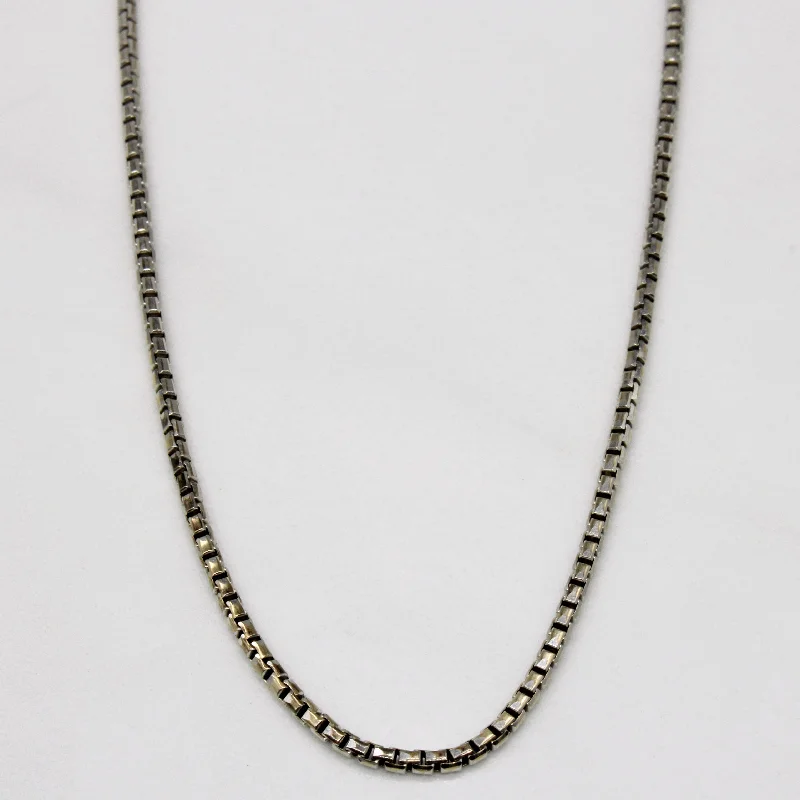 Sparkle In Style With Our Best Jewelry Deals 18k White Gold Box Link Chain | 20" | Sparkle In Style With Our Best Jewelry Deals 18k White Gold Box Link Chain | 20" |