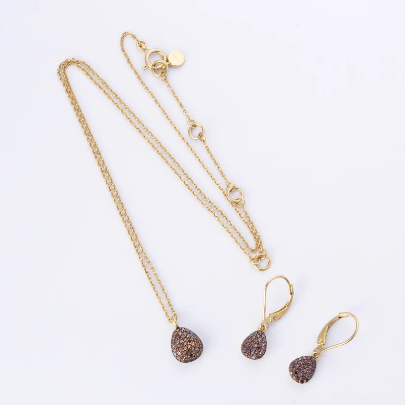 Seasonal Jewelry Sale – Upgrade Your Collection 18k Yellow Gold Fancy Brown Diamond Necklace & Earring Set | 0.42ctw | 17.5" | Seasonal Jewelry Sale – Upgrade Your Collection 18k Yellow Gold Fancy Brown Diamond Necklace & Earring Set | 0.42ctw | 17.5" |