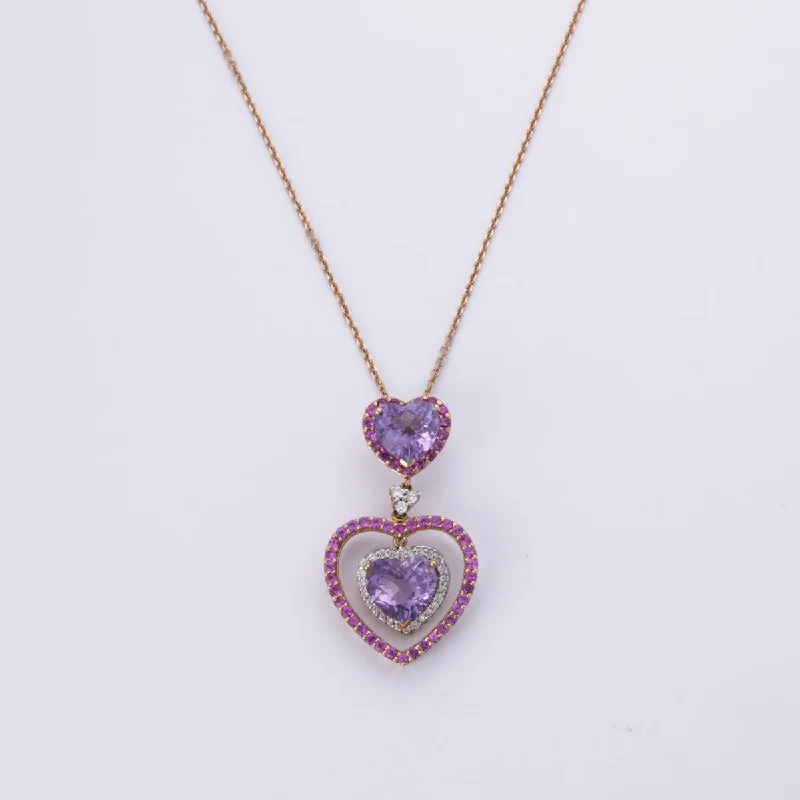 Get The Best Deals On Timeless Jewelry Pieces 18k Yellow Gold Amethyst Ruby Diamond Necklace | 4.57ctw, 0.93ctw, 0.22ctw | 20" Get The Best Deals On Timeless Jewelry Pieces 18k Yellow Gold Amethyst Ruby Diamond Necklace | 4.57ctw, 0.93ctw, 0.22ctw | 20"