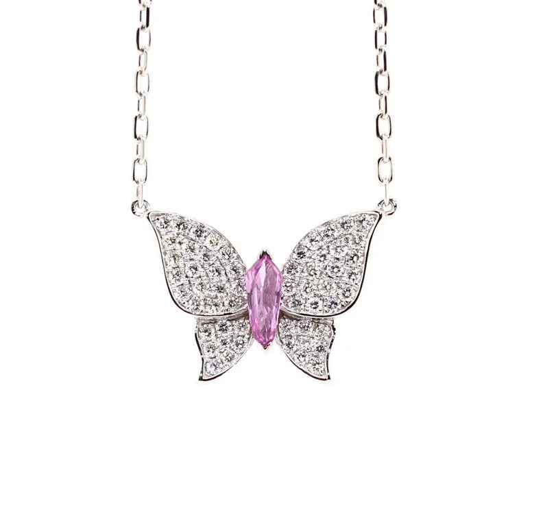 The Perfect Jewelry Piece At The Perfect Discount Pink Sapphire & Diamond Butterfly Pendant The Perfect Jewelry Piece At The Perfect Discount Pink Sapphire & Diamond Butterfly Pendant