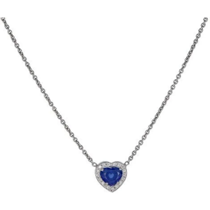 The Biggest Jewelry Sale Of The Year Is Here Heart Pendant in Blue Sapphire in 18K White Gold The Biggest Jewelry Sale Of The Year Is Here Heart Pendant in Blue Sapphire in 18K White Gold