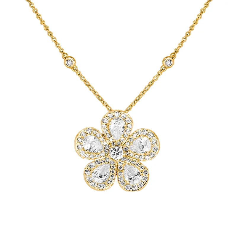 Elegant Jewelry Styles At Budget-Friendly Prices Classic Flower Necklace with Diamonds Elegant Jewelry Styles At Budget-Friendly Prices Classic Flower Necklace with Diamonds