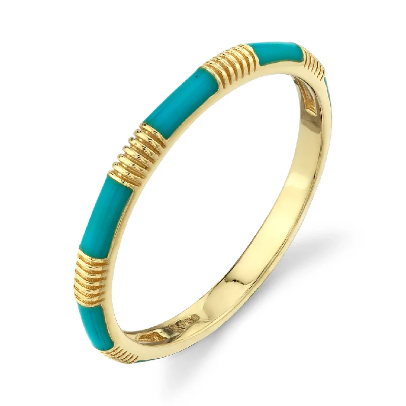Huge Savings On Timeless Jewelry Collections 18k Yellow Gold Turquoise Enamel Stackable Ring Huge Savings On Timeless Jewelry Collections 18k Yellow Gold Turquoise Enamel Stackable Ring